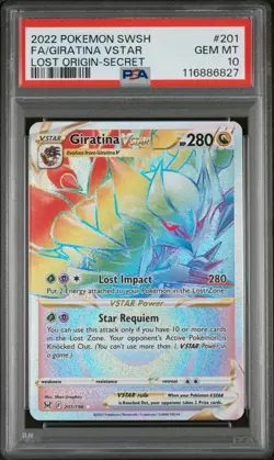 Pokemon Giratina VSTAR 201/196 Swsh11 Lost Origin Secret Rare Holo PSA 10 2022 - Image 1