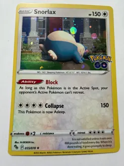 Snorlax 055/078 Holo Rare Pokemon GO Pokemon Cosmo Holo Near Mint - Image 1