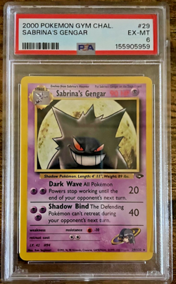 2000 Pokemon Gym Challenge – Sabrina's Gengar Rare #29/132 | PSA 6 EX-MT - Image 1