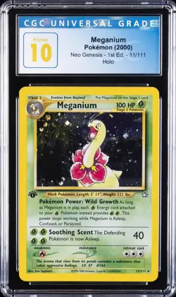 2000 POKEMON NEO GENESIS 1ST EDITION #11 MEGANIUM-HOLO CGC 10 PRISTINE - Image 1