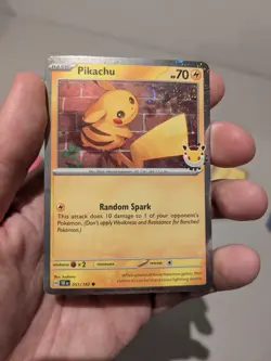 Pokemon Pikachu 051/162 Stamped Pokemon Day 2026 Cosmos Holo 🌀 Swirl 🌀| NM+ - Image 5
