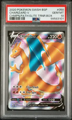 Charizard V 050/073 Champion's Path Elite Trainer Box Pokemon PSA 10 - Image 1
