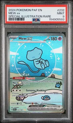 2024 Pokemon Paldean Fates Mew ex #232 Special Illustration Rare SIR PSA 9 - Image 1