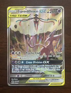 Espeon & Deoxys GX SM240 Tag Team Holo Promo Sun & Moon Pokemon TCG NM See pics - Image 1