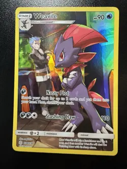 Pokemon Weavile 238/236 SM Cosmic Eclipse Secret Rare Full Art Holo EN 2019 90HP - Image 1