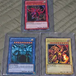 Legendary Collection Set of 3 Egyptian God Cards Slifer, Obelisk, Ra LC01 YuGiOh - Image 3