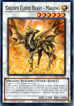 Golden Cloud Beast - Malong CYAC-EN082 Yu-Gi-Oh! TCG LP 1st Edition - Image 1
