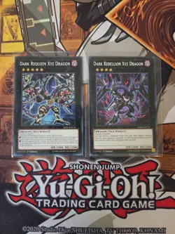 YUGIOH DARK REBELLION XYZ DRAGON + DARK REQUIEM XYZ DRAGON LEHD COMMON 1ST ED NM - Image 1