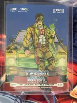 Joe Cool 1st Edition Glow Foil Tecmo Bowl L202 190 Power Bo Jackson Battle Arena - Image 2