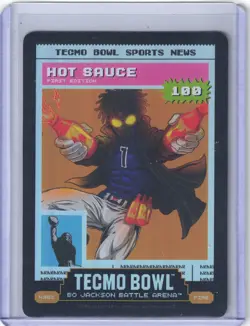Bo Jackson Battle Arena Tecmo Bowl Hot Sauce Fire Sauce Gardener Tecmo News - Image 1