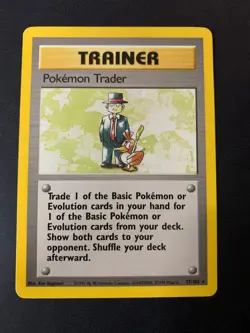 Pokemon TCG Pokemon Trader 77/102 Base Set WOTC NM - Image 1