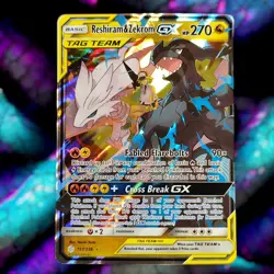 Pokemon Card Reshiram & Zekrom GX 157/236 Tag Team Cosmic Eclipse Ultra Rare - Image 1