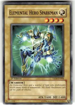 Yugioh card - Elemental Hero Sparkman - YSDJ-EN008 1ST EDITION- - Image 1