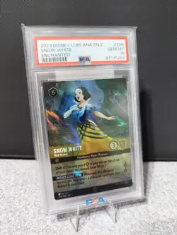 2023 DISNEY LORCANA EN 2-RISE OF THE FLOODBORN ENCHANTED SNOW WHITE PSA 10 206 - Image 1