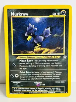 Murkrow Rare Pokemon Card Neo Genesis 24/111 - Image 1