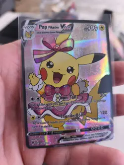 Pokemon CCG Pop Pikachu Poncho Custom CCG Karte In Top Zustand Custom CCG Card - Image 1