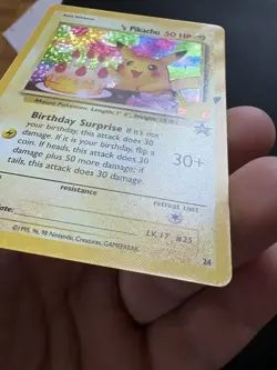 Birthday Pikachu 24 Celebrations Promo Pokemon Card - Image 3