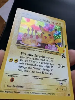 Birthday Pikachu 24 Celebrations Promo Pokemon Card - Image 4