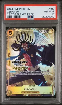 ONE PIECE TCG GEDATSU TOP PLAYER CHAMPIONSHIP VOL 2. OP05-102 NM COLOR PSA 10 - Image 1