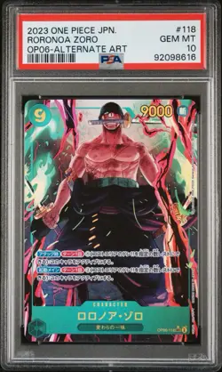 2023 ONE PIECE JPN. RORONOA ZORO #118 OP06-ALTERNATE ART PSA GEM MT 10 - Image 1