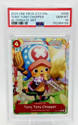 2025 ONE PIECE STARTER DECK ST21-EX GEAR 5 #008 TONY TONY CHOPPER PSA 10 - Image 1