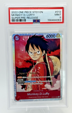 2022 ONE PIECE ST01-012 MONKEY D. LUFFY SUPER PRE-RELEASE PSA 9 MINT ENGLISH - Image 1