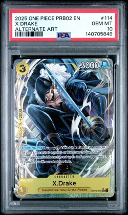 One Piece - Premium Booster Vol. 2 - X.Drake OP10-114 Alt Art PSA 10 Low Pop! - Image 1