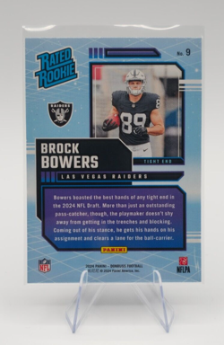 2024 Panini Donruss Brock Bowers Rated Rookie Retro Series #9 Vegas Raiders RC - Image 2