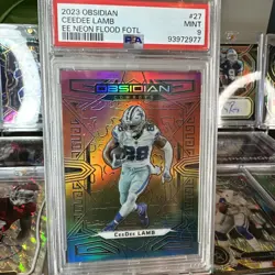 Ceedee Lamb 2023 Obsidian FOTL Neon Flood SSP /3 Cowboys Super Rare - Image 1