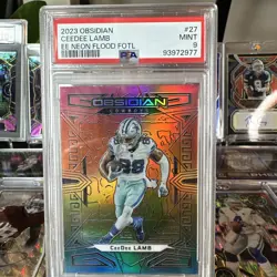 Ceedee Lamb 2023 Obsidian FOTL Neon Flood SSP /3 Cowboys Super Rare - Image 2