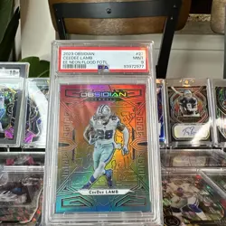 Ceedee Lamb 2023 Obsidian FOTL Neon Flood SSP /3 Cowboys Super Rare - Image 3