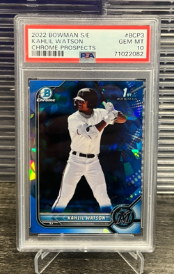 2022 Bowman Chrome Kahlil Watson 1st Rookie Sapphire Refractor PSA 10 GEM MT - Image 1
