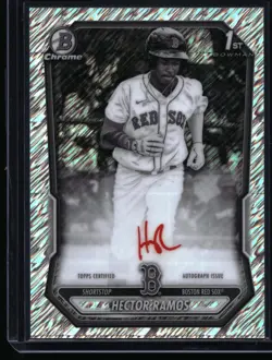 2026 Bowman #CPA-HR Hector Ramos Chrome SSP Auto Black and White Shimmer Red Ink - Image 1