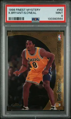 1998-99 Kobe Bryant Topps Finest #M2 PSA 9 MINT Shaquille O'Neal KB SHAQ - Image 1