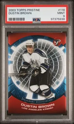 2003-04 Topps Pristine Dustin Brown RC #118 Rookie /199 PSA 9 Mint - Image 1