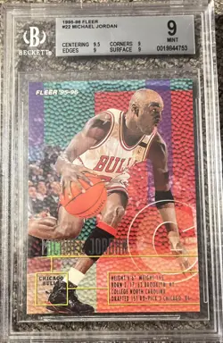 Michael Jordan 1995-96 Fleer #22 BGS 9 MINT CHICAGO BULLS - Image 1