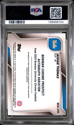 2025 Bowman U Chrome #JTH Jaivian Thomas /99 Auto Green UCLA Bruins PSA 10 1st - Image 2