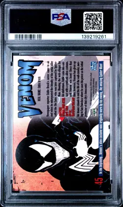 1993 Marvel Masterpieces VENOM #45 PSA 10 Gem Mint Spider-Man Avengers MCU Card - Image 2