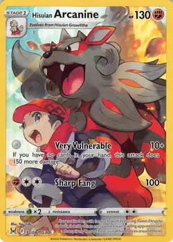 Hisuian Arcanine TG08/TG30 Holo Lost Origin Trainer Gallery Pokemon NM - Image 1