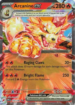 Arcanine ex 032/198 Double Rare Scarlet & Violet Pokemon Holo Near Mint - Image 1