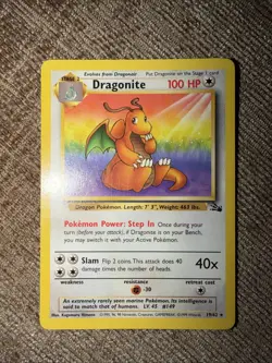 Pokemon TCG Dragonite 19/62 Fossil Rare Non-Holo Card - Image 2