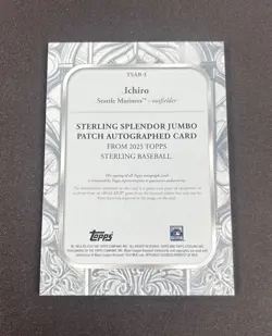 Ichiro Suzuki Patch Auto 3/3 - 2025 Topps Sterling (4 Color Patch, On Card Auto) - Image 2