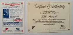 Pittsburgh Pirates WILLIE STARGELL 1993 NABISCO COA auto signed autographed card - Image 2