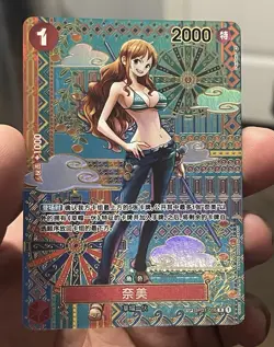 Bandai One Piece Card Game Nami OP01-016 SP Special Rare Alt Art Foil CN - Image 1