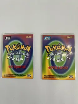 Topps Pokemon Blastoise E9 & Squirtle E7 Blue Logo - Image 5