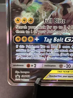 Pokemon TCG Pikachu & Zekrom GX Black Star Promo Card SM168 Full Art Holo Rare - Image 5
