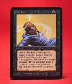 ALPHA Drain Life MTG Magic The Gathering 1993 - MP - Image 1