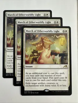 X3 March of Otherworldly Light - Kamigawa: Neon Dynasty 28/302 Regular Rare MTG - Image 1
