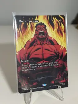 MTG Super Heroes Monstrous Rage #0072 Borderless Non Foil - Image 2
