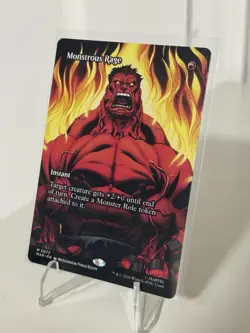 MTG Super Heroes Monstrous Rage #0072 Borderless Non Foil - Image 3